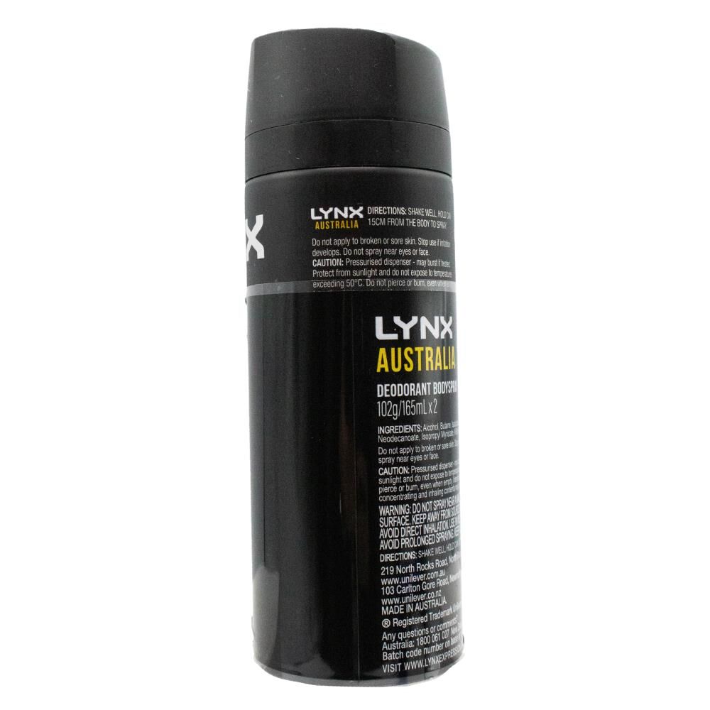 Lynx Deodorant Body Spray 48 Hr Odour Protection 165ml Australia Scent (2 Pack) — image 3