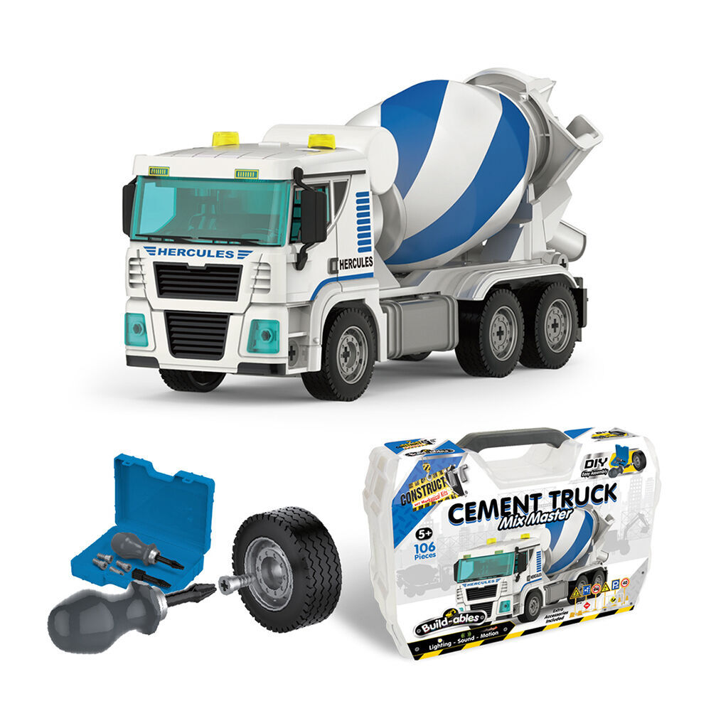 106pc Construct IT Build-ables Cement Truck Building Toy - White 5y+