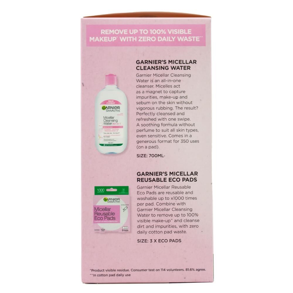 4pc Garnier Micellar Cleansing Water + Eco Pads Kit Value Pack