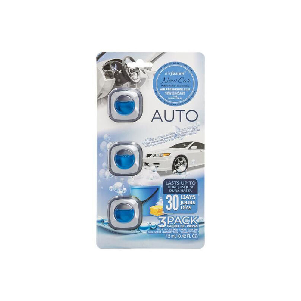 3pc Air Fusion Car/Automotive Air Freshener Vent Clip 4ml - New Car