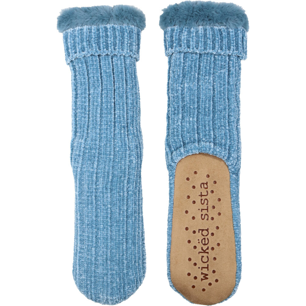 511285-wicked-sista-slipper-socks-chenille-rib-knit-non-slip-one-size-blue