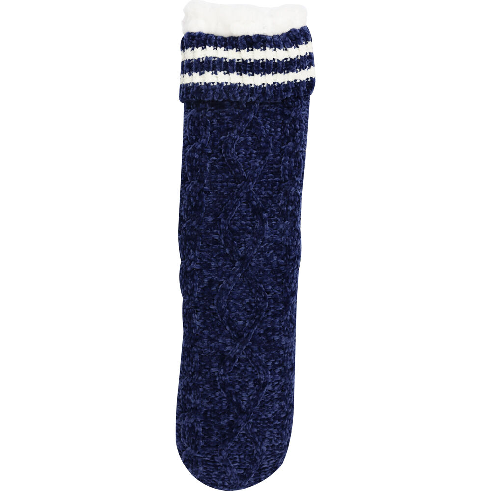 508716-wicked-sista-slipper-socks-chenille-braid-w-stripe-one-size-navy