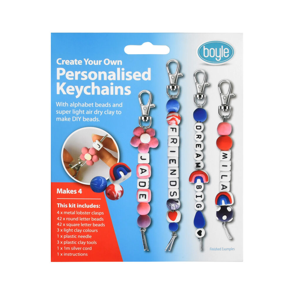 Boyle Personalized Beaded Keychains Kids DIY Craft Kit