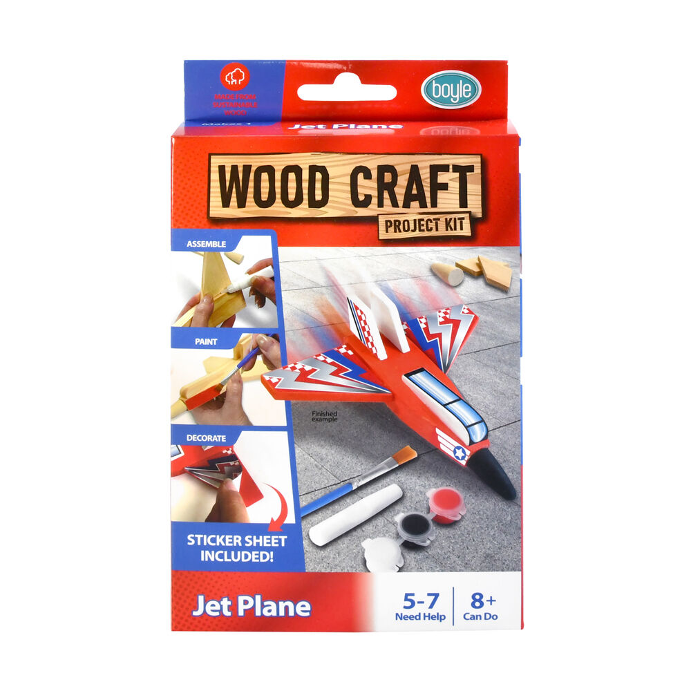 87003-boyle-wood-craft-project-kit-small-jet-plane-kids-diy-8y