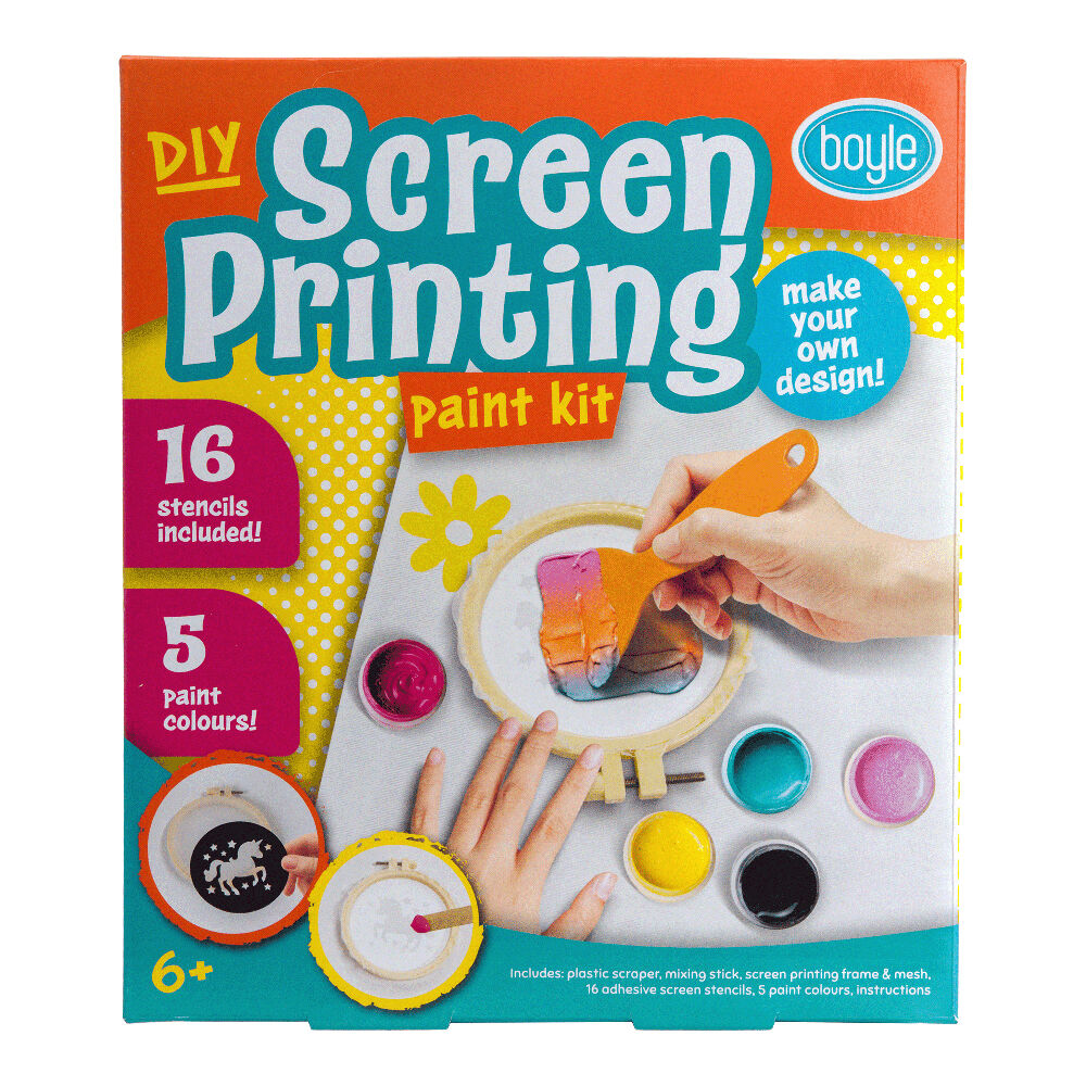 Boyle Screen Printing Paint Project Kit Kids DIY Craft 6y+