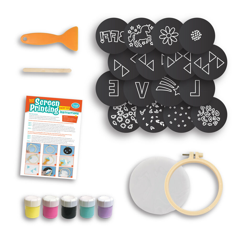 Boyle Screen Printing Paint Project Kit Kids DIY Craft 6y+