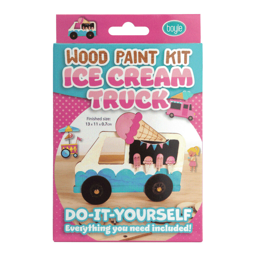 Boyle Wood Paint Kit Kids DIY Craft Buildable Icecream Truck