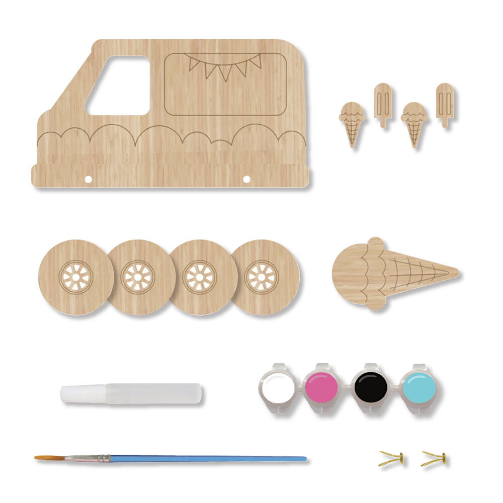 Boyle Wood Paint Kit Kids DIY Craft Buildable Icecream Truck