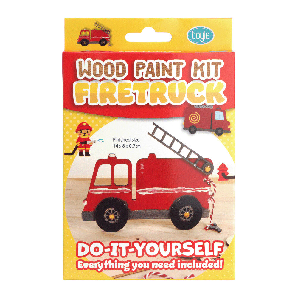 Boyle Wood Paint Kit Kids DIY Craft Buildable Firetruck