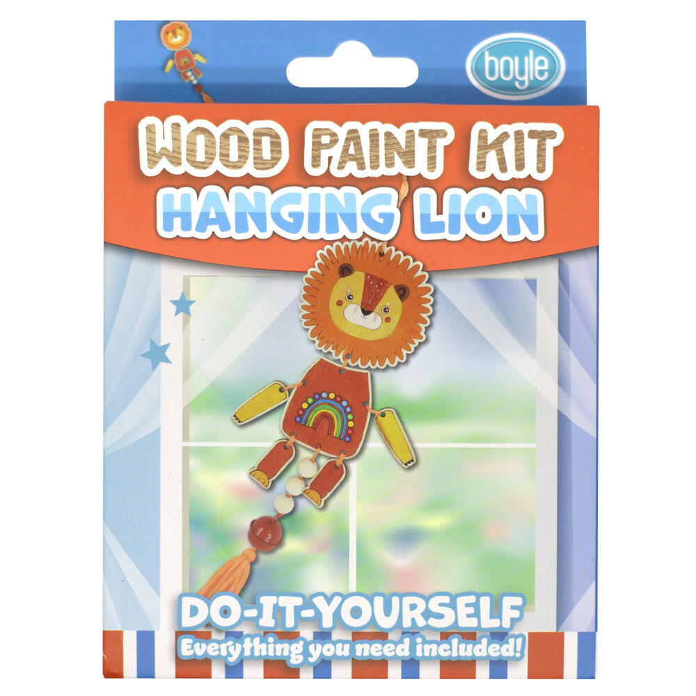 Boyle Wood Paint Kit Kids DIY Craft Buildable 8x25cm Hanging Lion