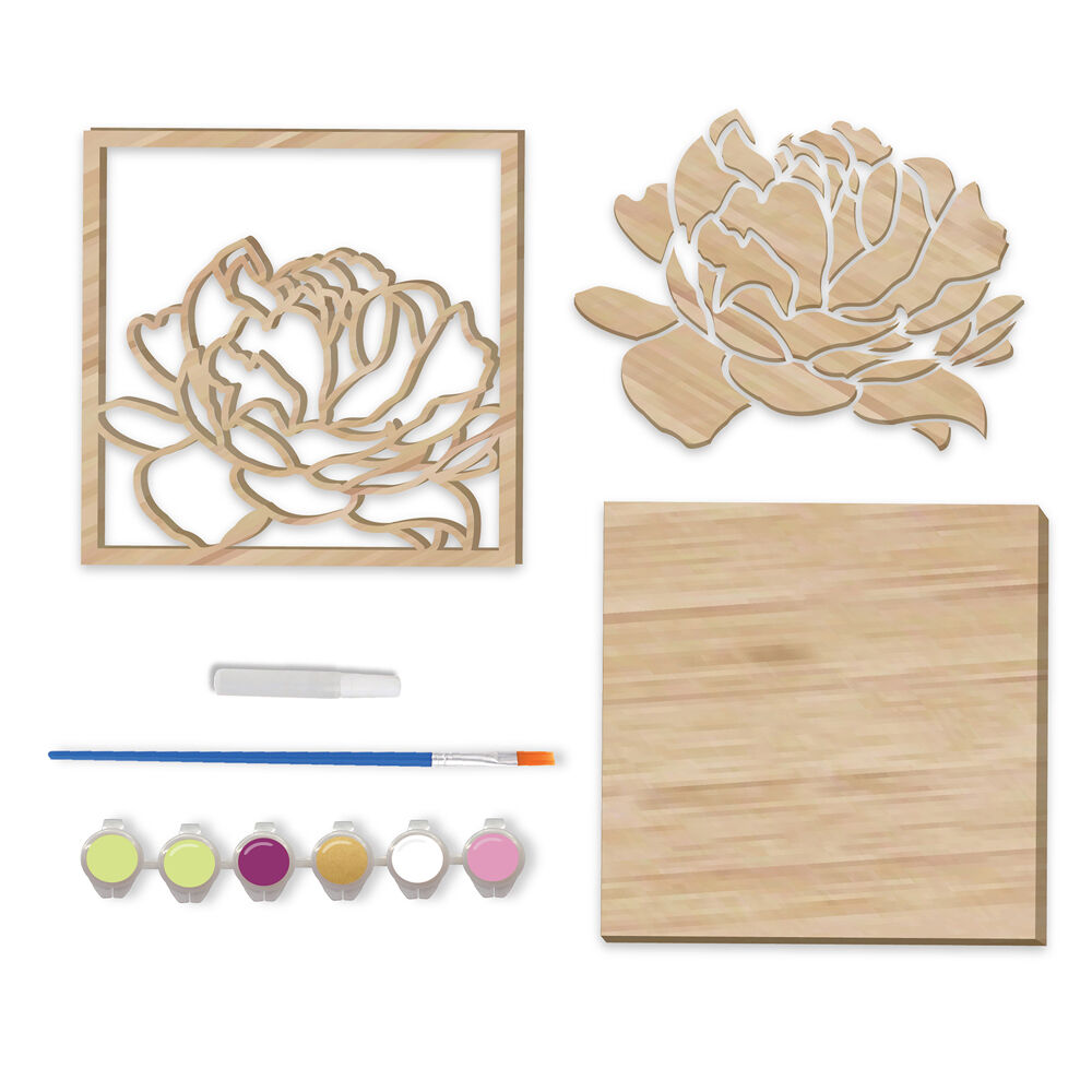 Boyle DIY Wood Puzzle Paint Kit Craft 20x20cm Blooming Peony