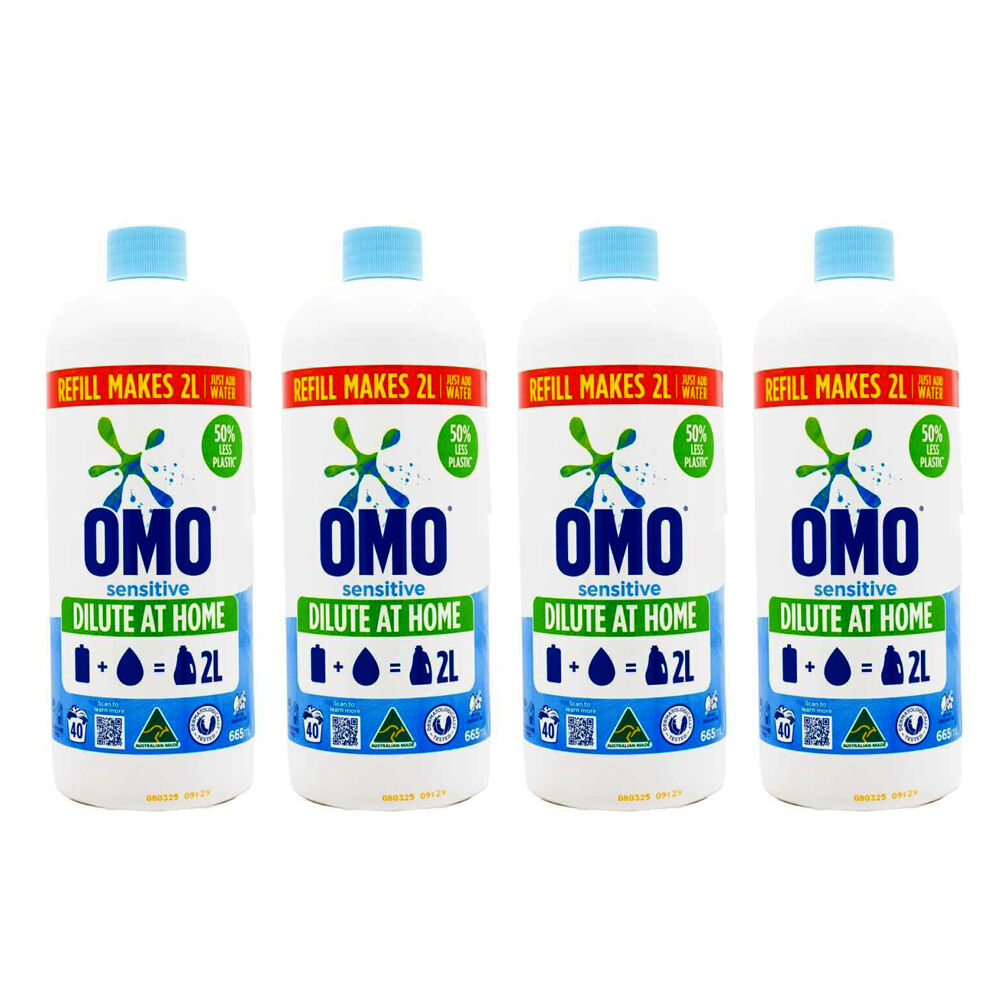 Omo Sensitive Laundry Refill Liquid Detergent 665ml Concentrated (4 Pack)