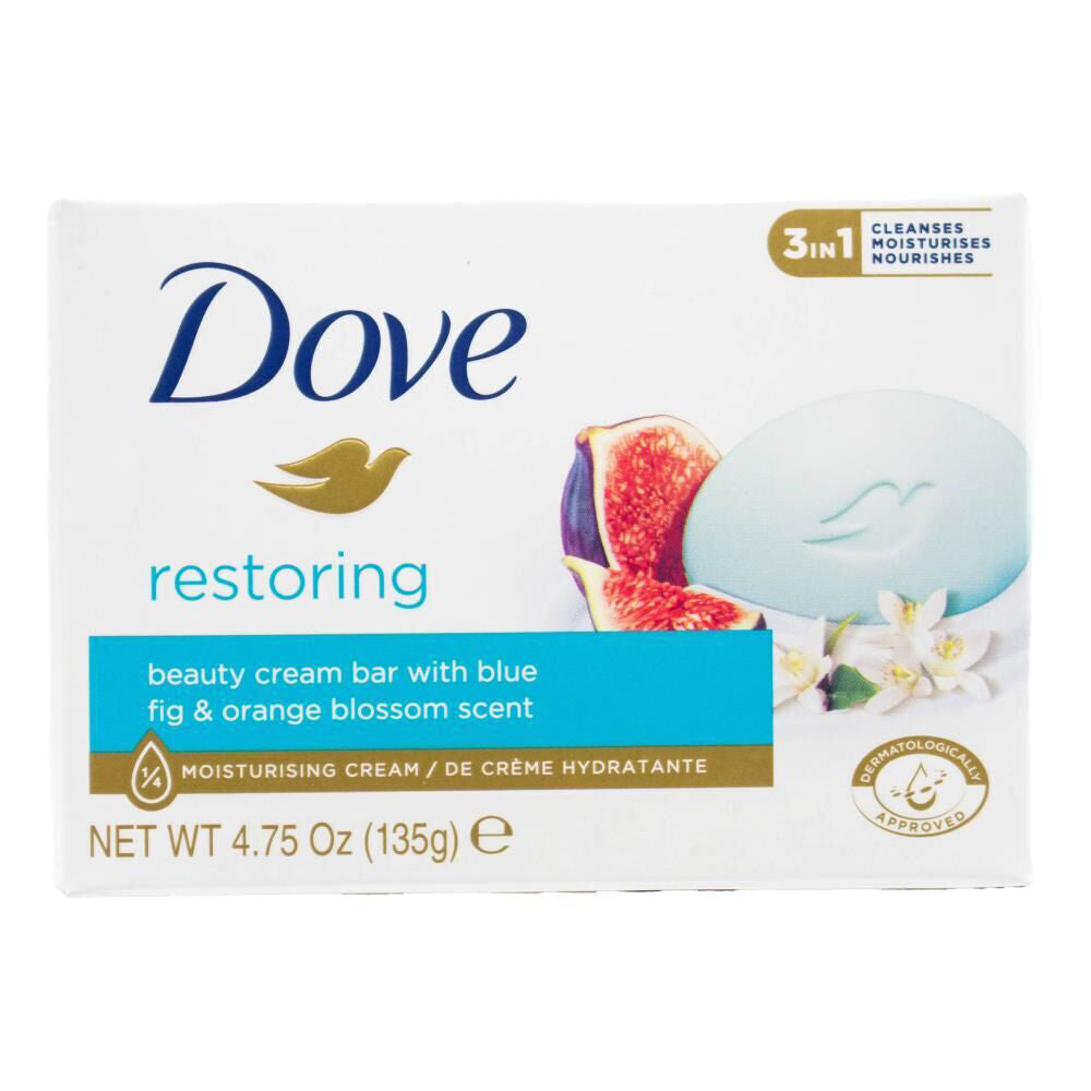 Dove 16PK Beauty Cream Bar Blue Fig Orange Blossom Scent Restoring Soap Pack 135g — image 2