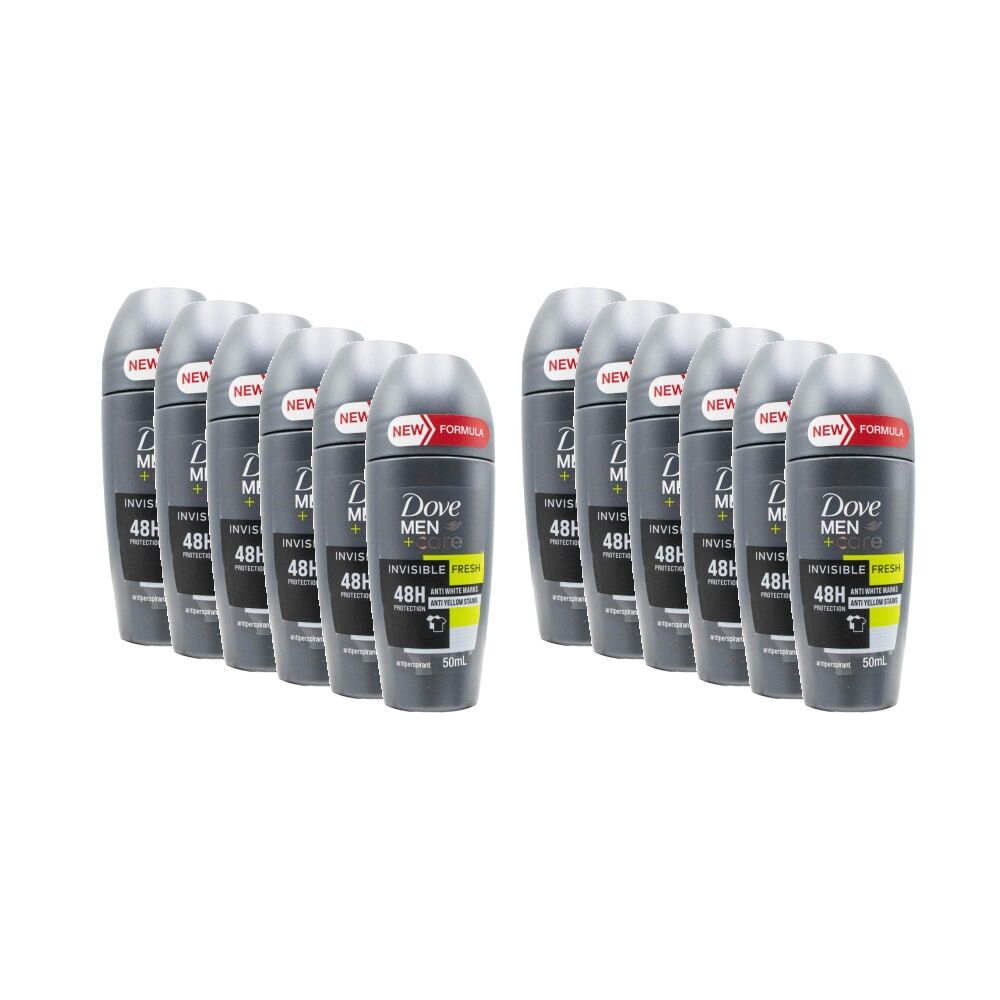 Dove Men Antiperspirant Roll-On Deodorant 48 Hour 50ml Invisible Fresh (12 Pack)