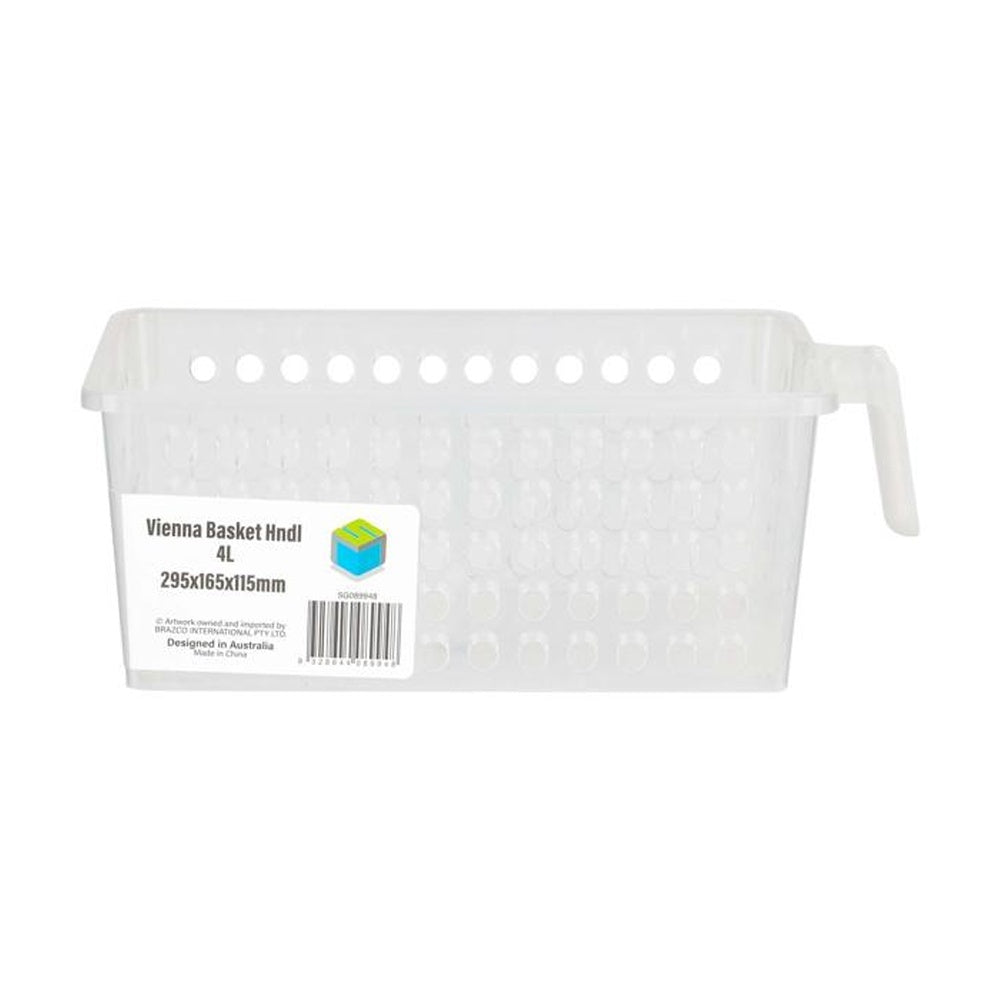 Braz Home Organisation Storage Vienna Basket w/ Handles 4L 29x16x11cm White — image 3