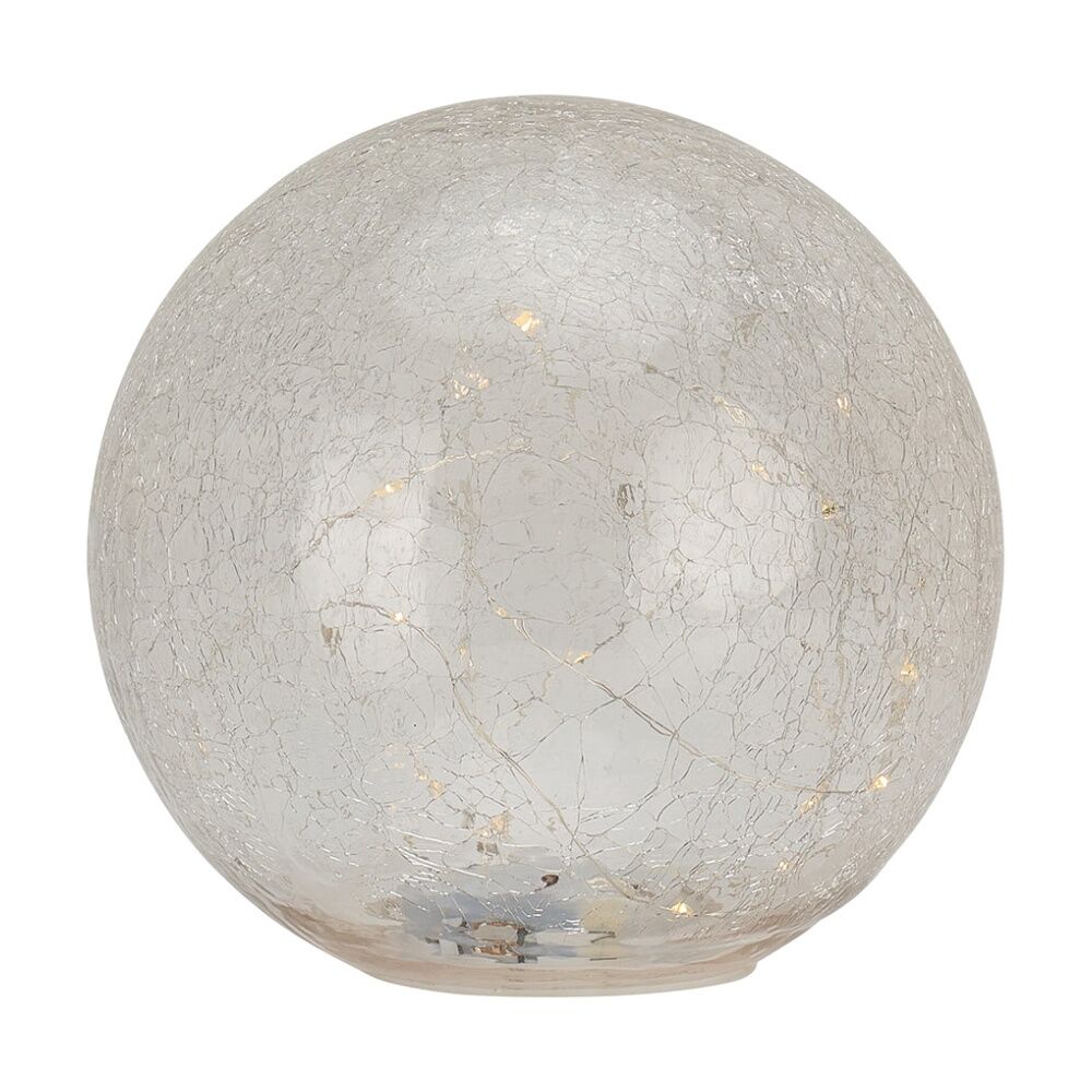 Annabel Trends 15cm Small Glass Crackle Light Ball Globe Home Decor