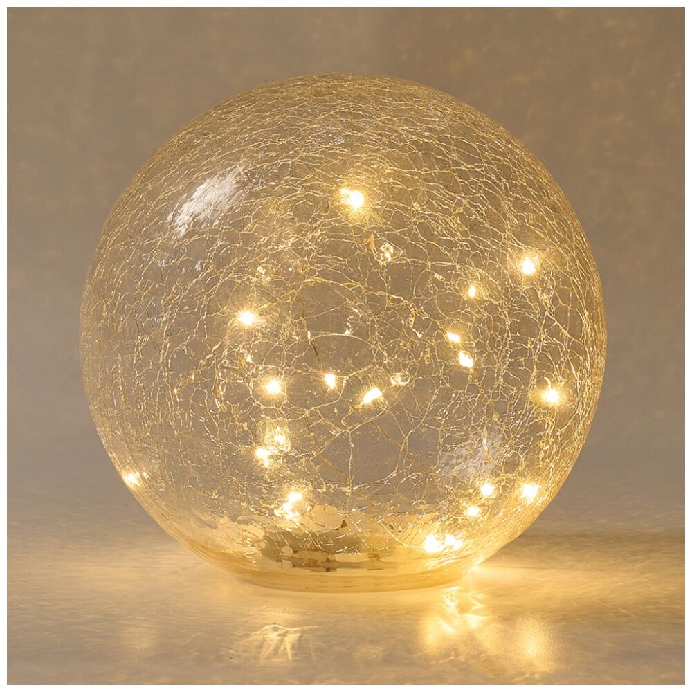 Annabel Trends 15cm Small Glass Crackle Light Ball Globe Home Decor — image 2