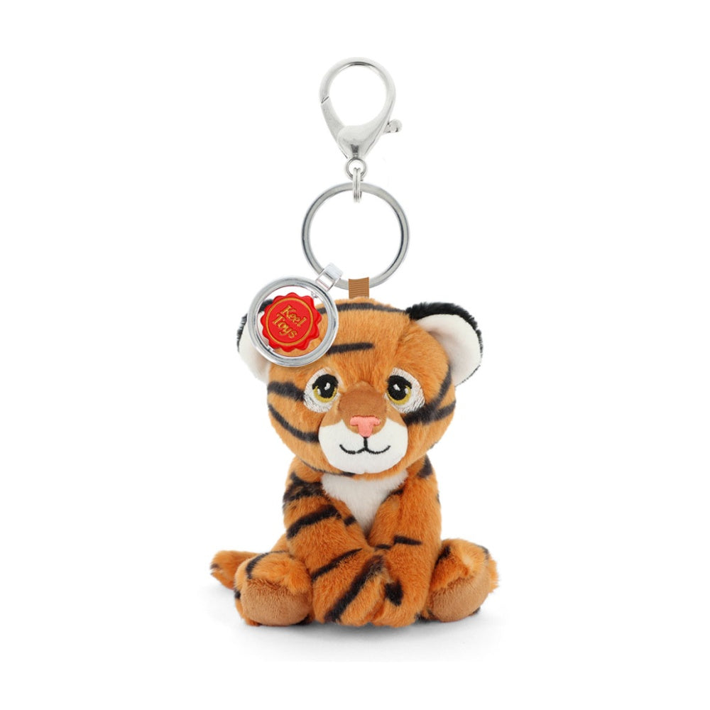 Keeleco Recycled Material Plush Toy Bag Charm Keychain Accessory Tiger