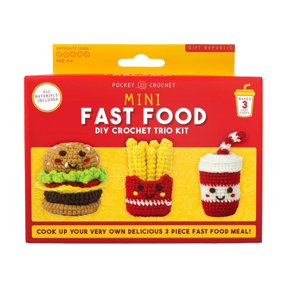 Gift Republic Pocket Crochet Crafts Mini Fast Food Kit Multicolour