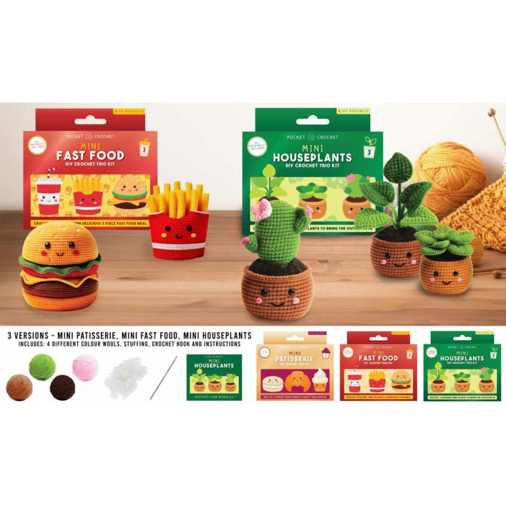 Gift Republic Pocket Crochet Crafts Mini Fast Food Kit Multicolour — image 2