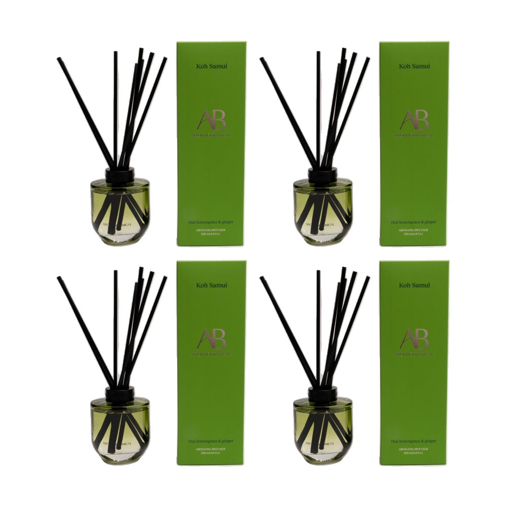 Aromabotanical Koh Samui 200ml Scented Home Fragrance Diffuser Island Scent Aromabotanical (4 Pack)