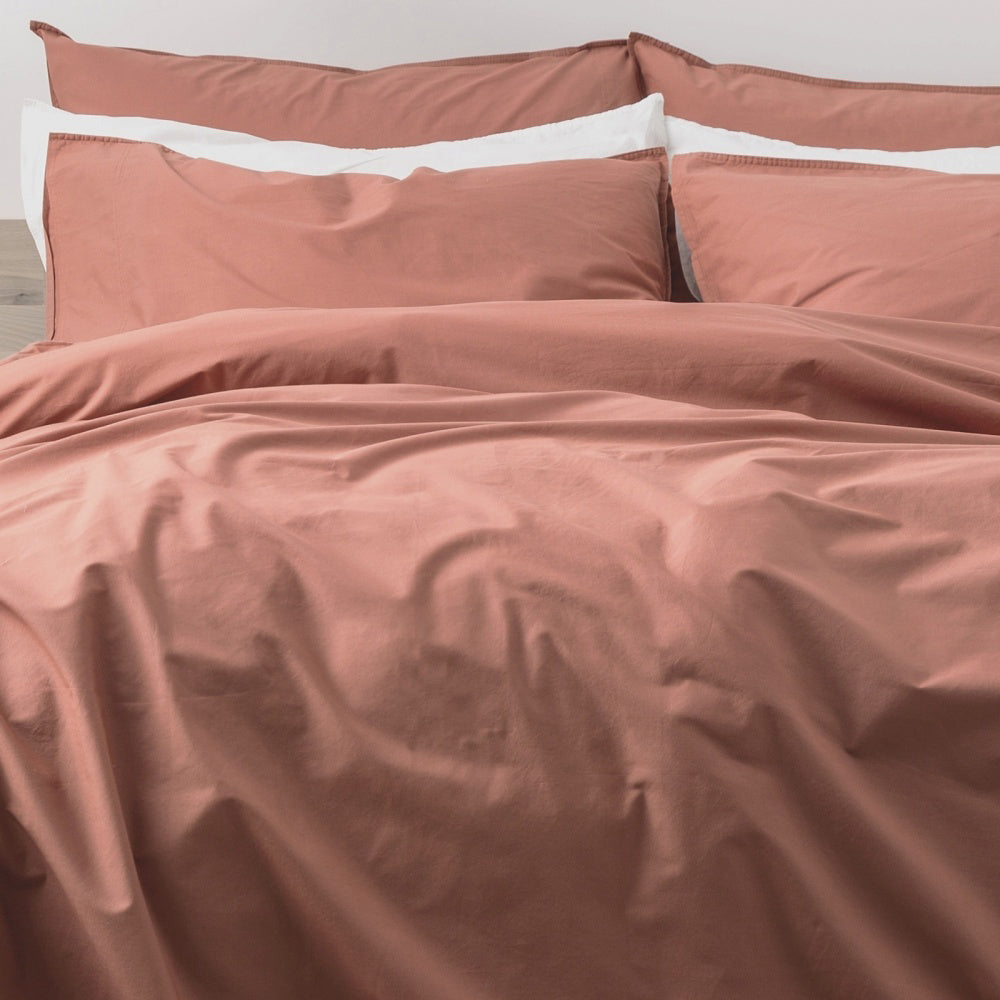 Renee Taylor Helena Queen Bed Vintage Stone Washed Quilt Cover Redwood — image 2
