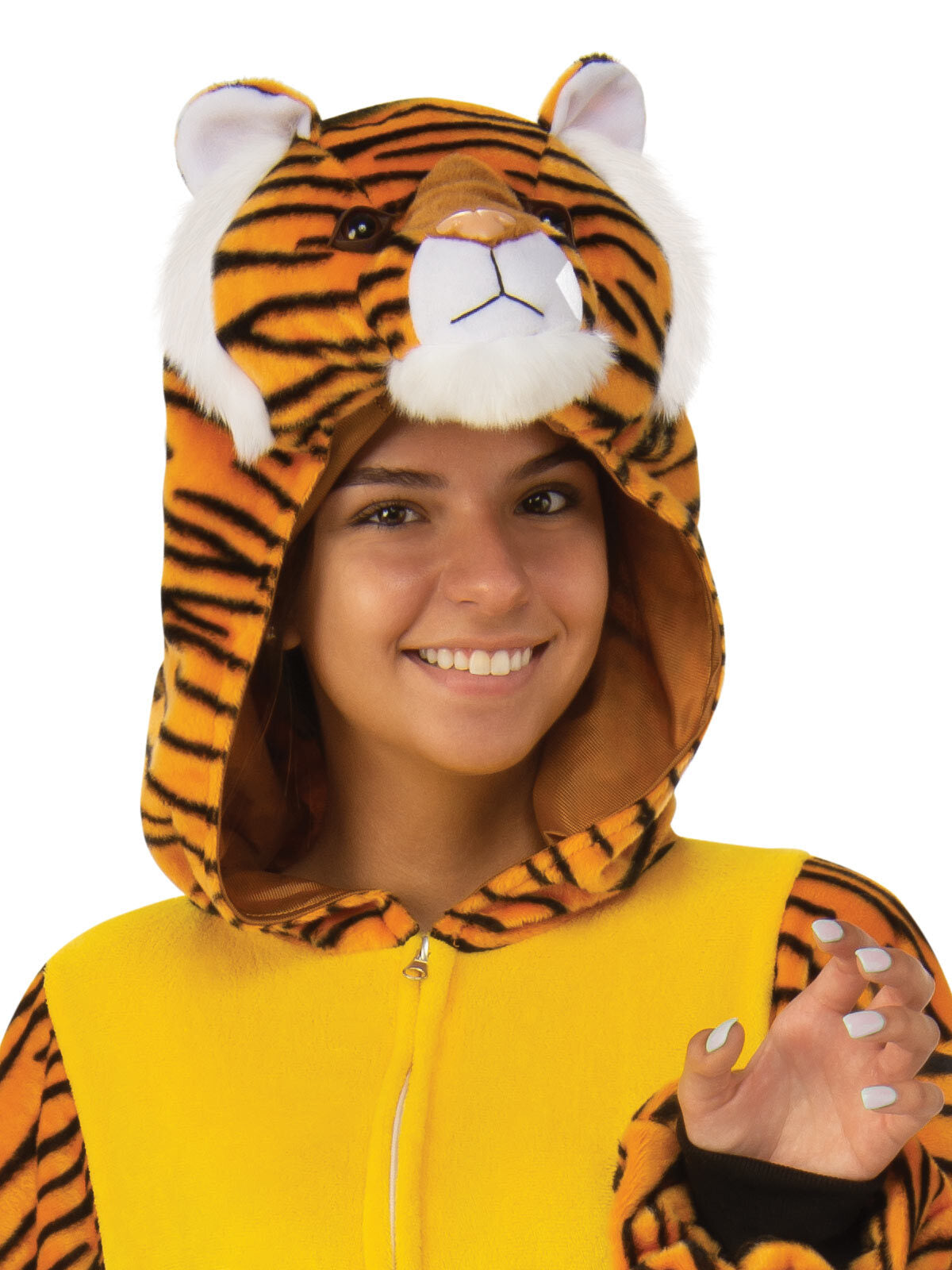 Rubies Tiger Furry Jumpsuit Adult Dress Up Halloween Party Costume Yellow Size S — image 3