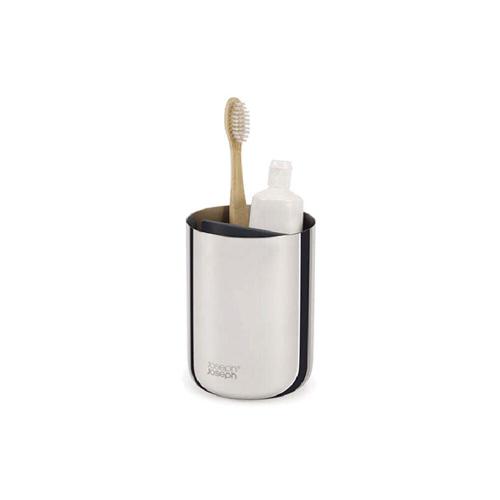 Joseph Joseph EasyStore 12cm Luxe Toothbrush Caddy Bath Organiser Steel (2 Pack) — image 2
