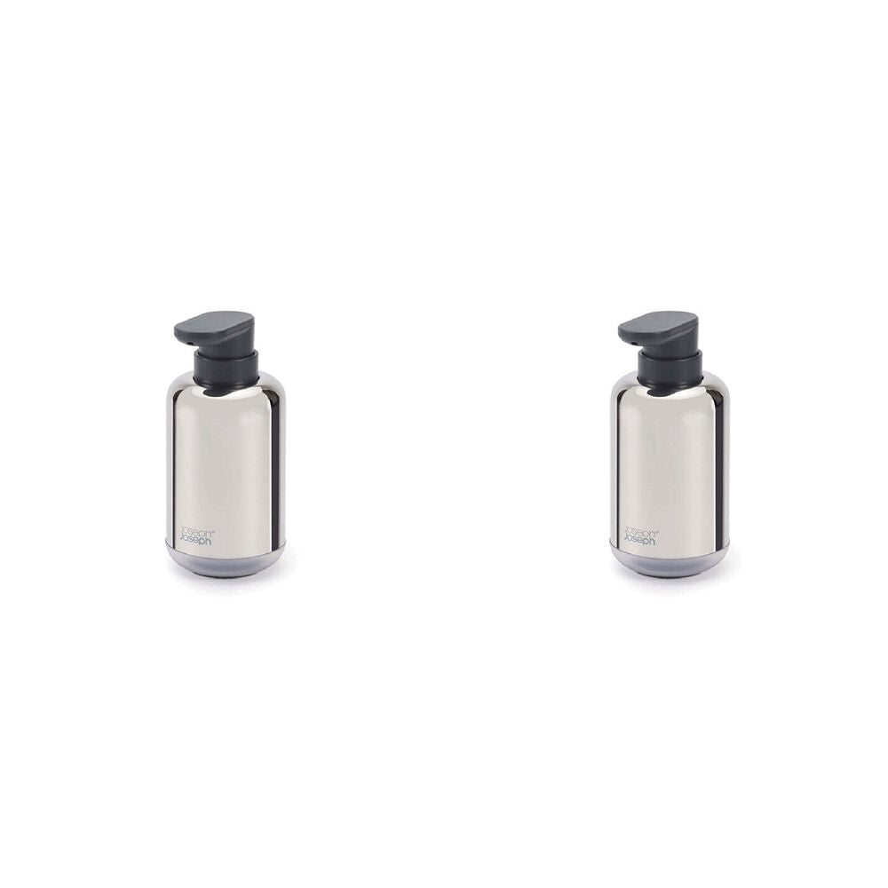 Joseph Joseph EasyStore 300ml Luxe Soap Pump Home Storage Container Steel (2 Pack)