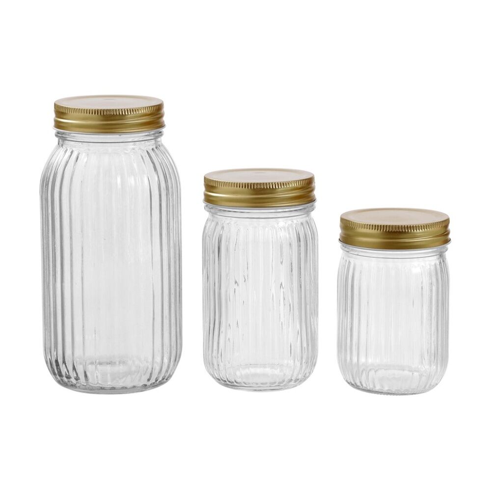 Lemon and Lime 6pc Lemon and Lime Roma Ribbed Conserve Jar 450ml Food Safe Kitchenware (6 Pack) — image 9