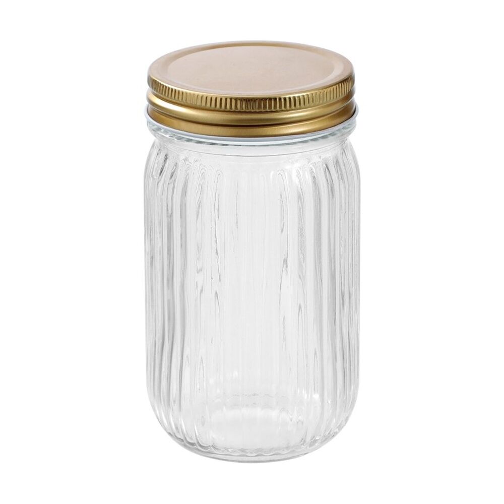 Lemon and Lime 6pc Lemon and Lime Roma Ribbed Conserve Jar 450ml Food Safe Kitchenware (6 Pack) — image 8