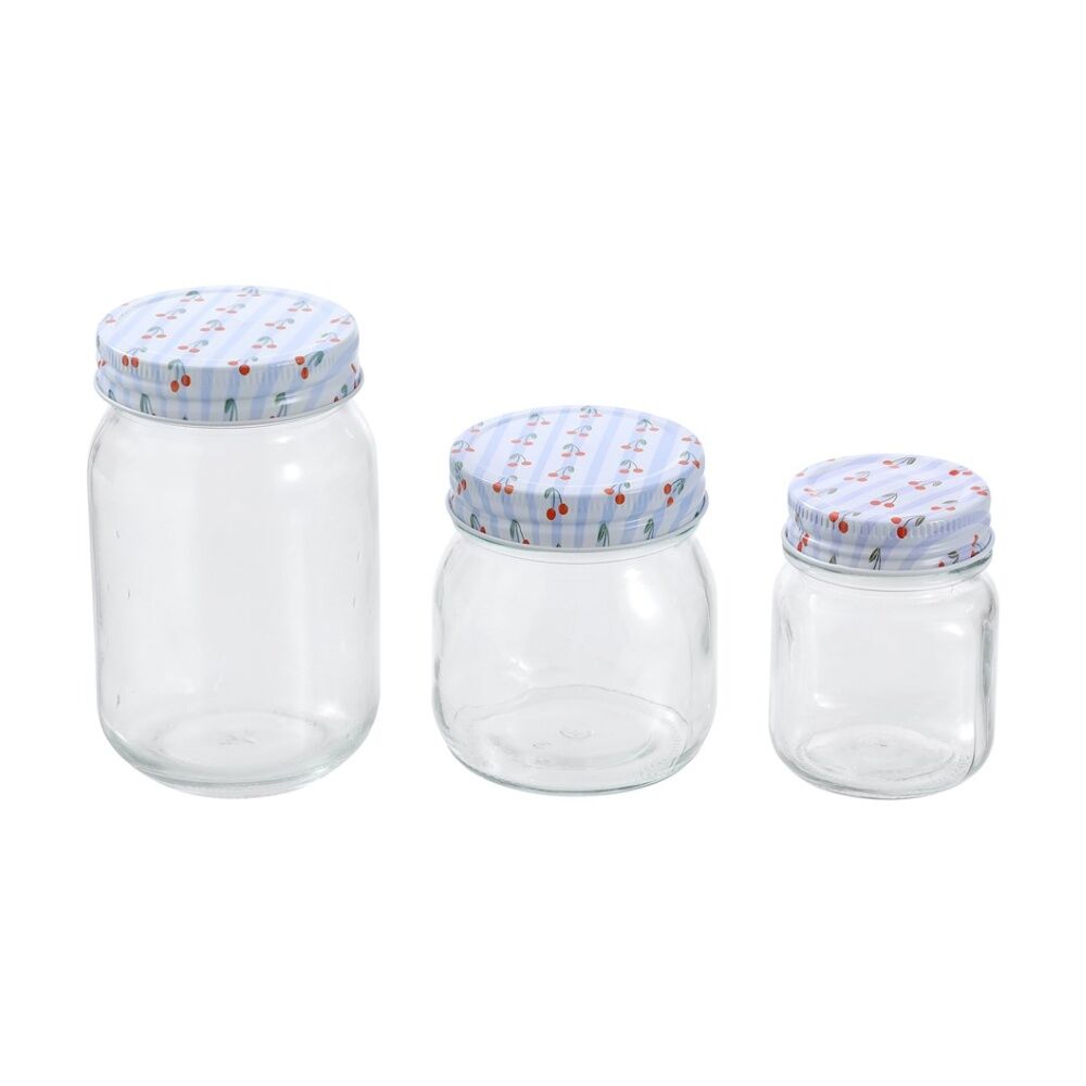 Lemon and Lime 6pc Lemon and Lime Roma Cherry Stripe Deco Conserve Jar 180ml Food Safe (4 Pack) — image 9