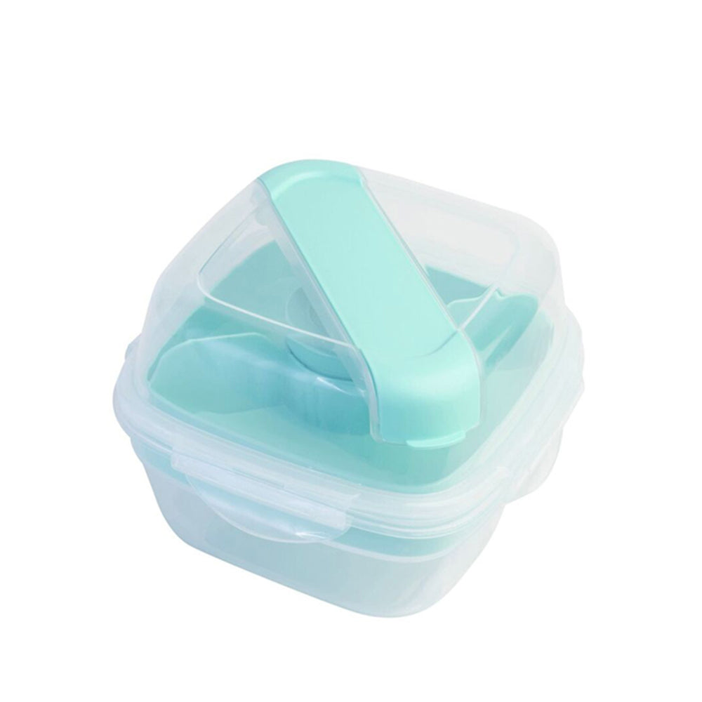 Locknlock 2in1 To-Go 1.5L Salad Container Lunchbox Storage w/Spoon/Fork Aqua (2 Pack) — image 2