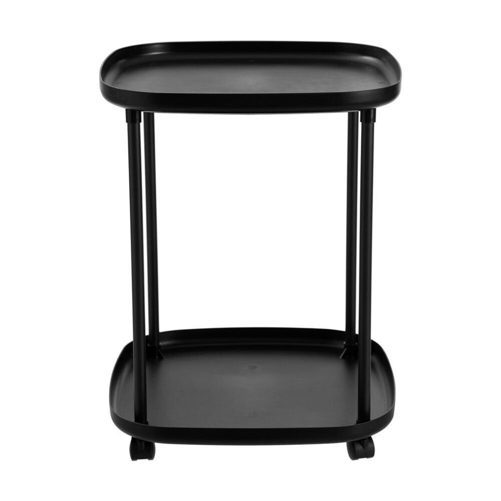 Boxsweden Luno 2 Tier Side Table w/ Wheels 39x39x50cm Durable Design Assorted