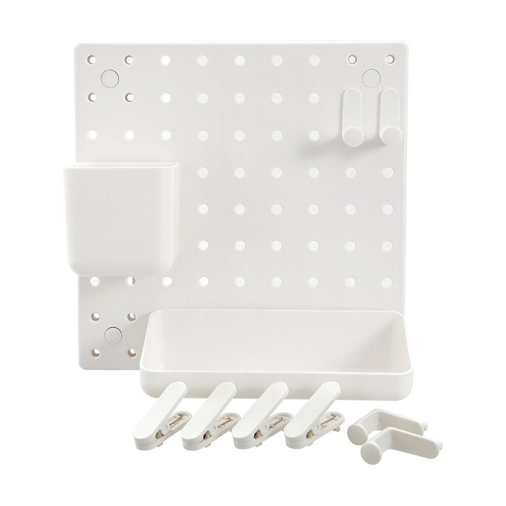 Boxsweden 11pc Home Wall Mount Pegboard Set Modular Durable Plastic — image 4