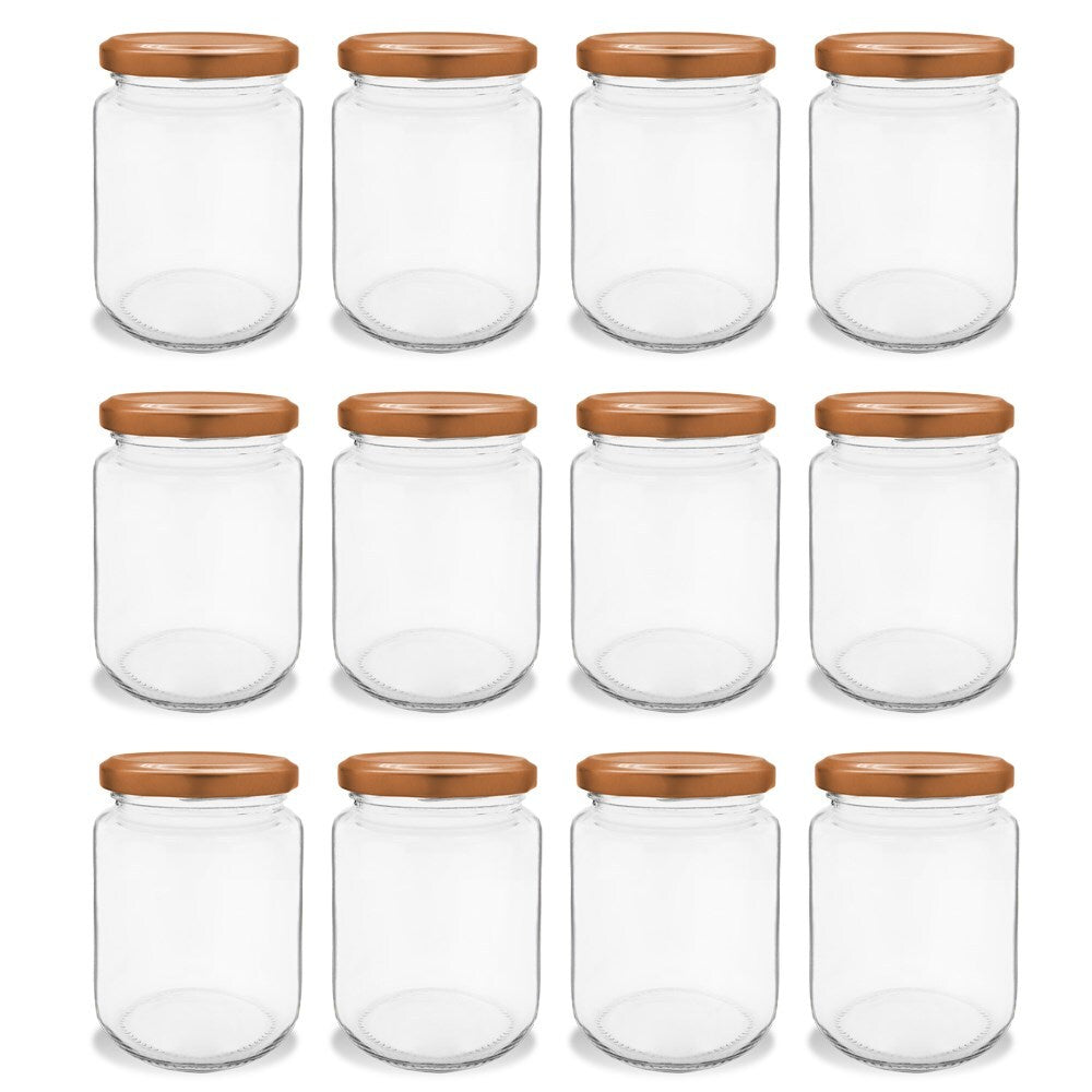 Lemon and Lime Verona Glass Jar 150ml Rose Gold Lid Kitchen Storage Container (24 Pack) — image 2