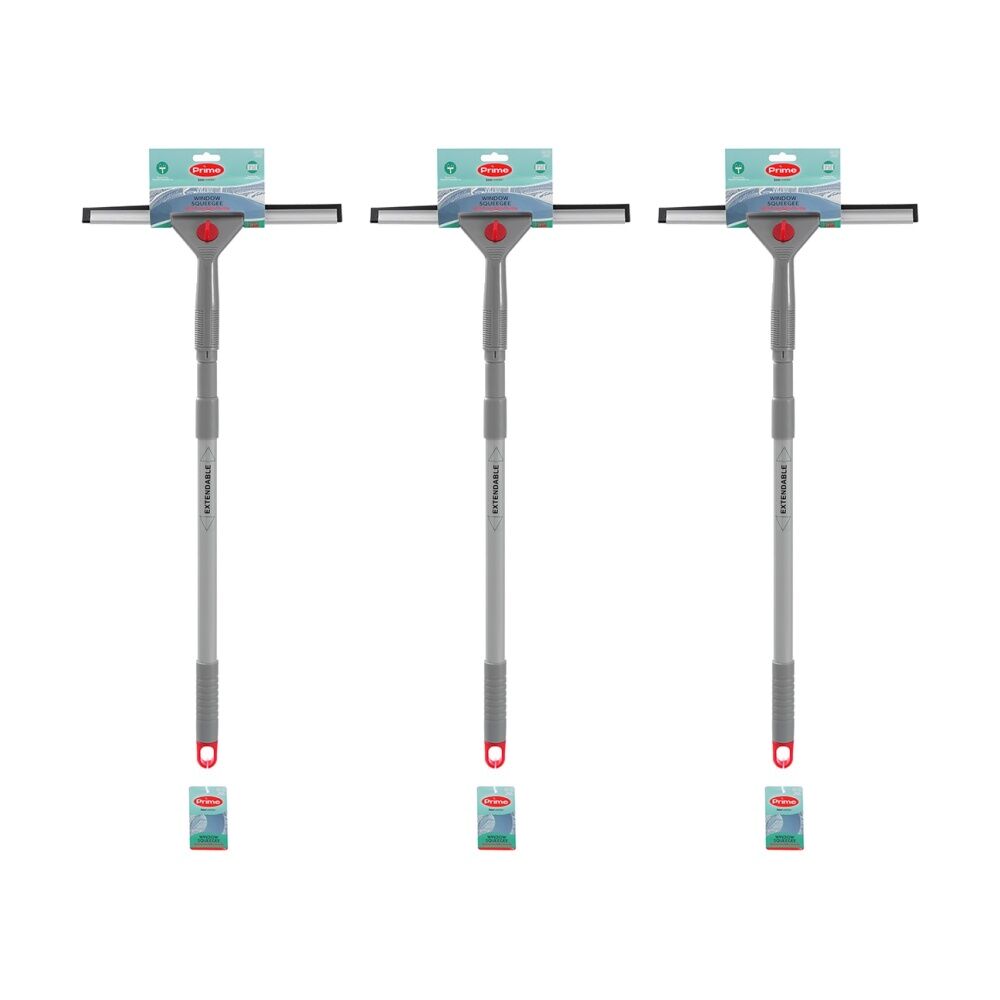 Boxsweden Prime Window Squeegee With Extendable Handle for Cleaning (3 Pack)