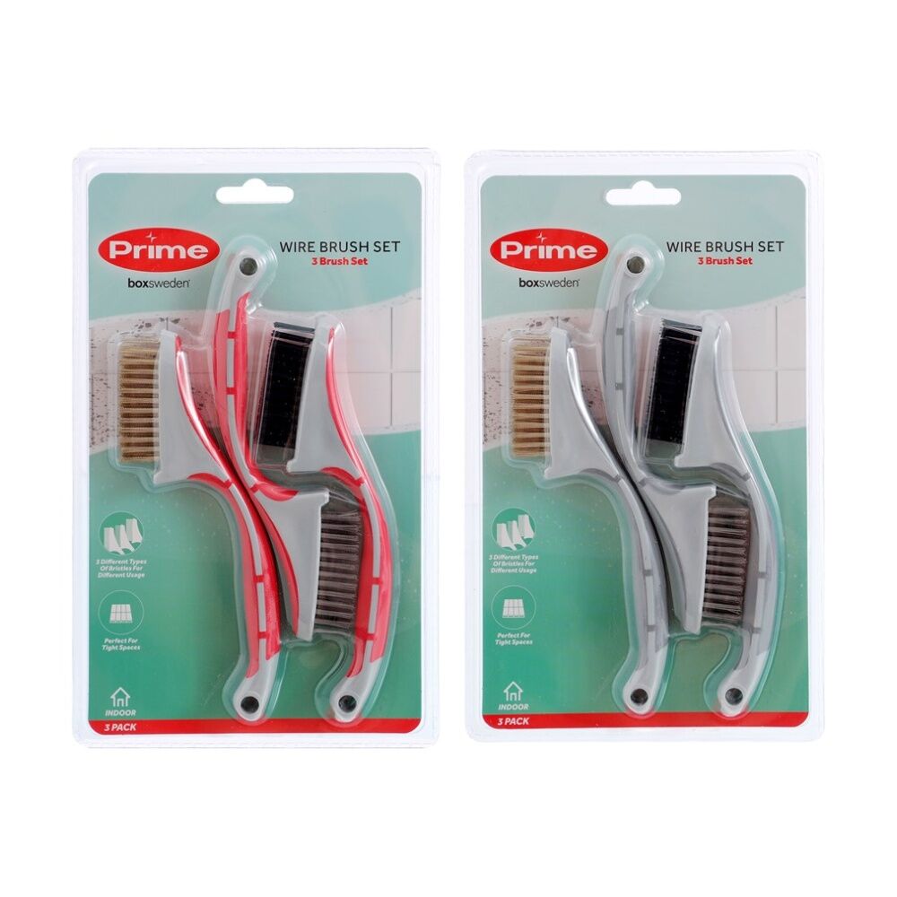 Boxsweden 3pc Boxsweden Prime Wire Brush Set Heavy Duty Bristles for Cleaning (12 Pack) — image 3