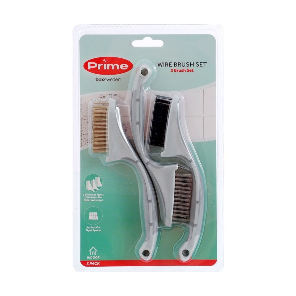 Boxsweden Prime Wire Brush Set Heavy Duty Bristles for Cleaning (3 Pieces)