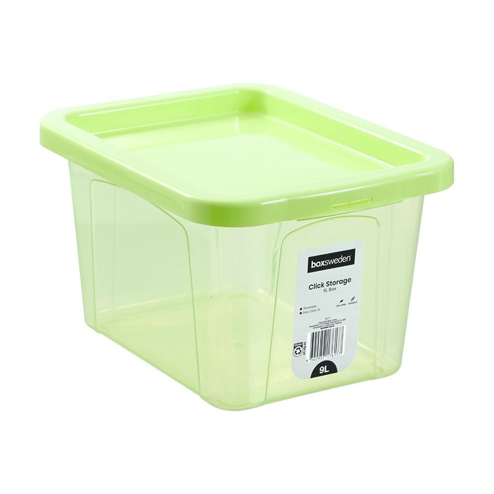 Boxsweden Click Storage Box Home Organisation Secure Lock Lid Assorted — 9l