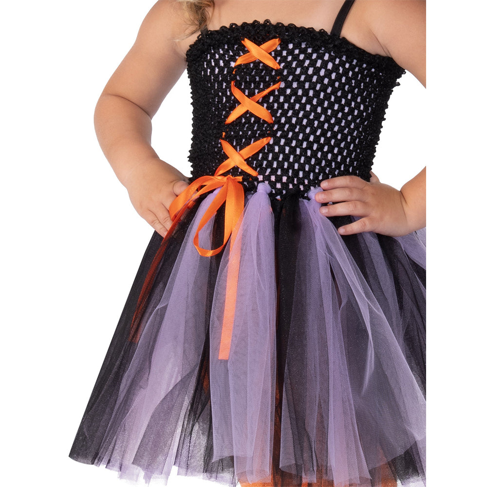 Rubies Witch Tutu Dress Kids/Girls Halloween Costume w/ Hat Size 3-5y Purple/Orange — image 4