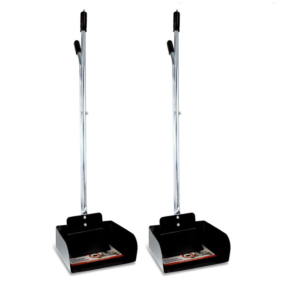 Paws and Claws Durable Heavy Duty Metal Dogs/Pets Pooper Scooper w/ Dustpan (2 Pack)