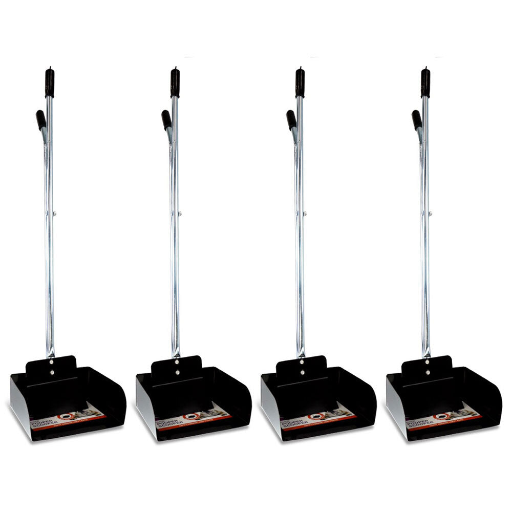 Paws and Claws Durable Heavy Duty Metal Dogs/Pets Pooper Scooper w/ Dustpan (4 Pack)