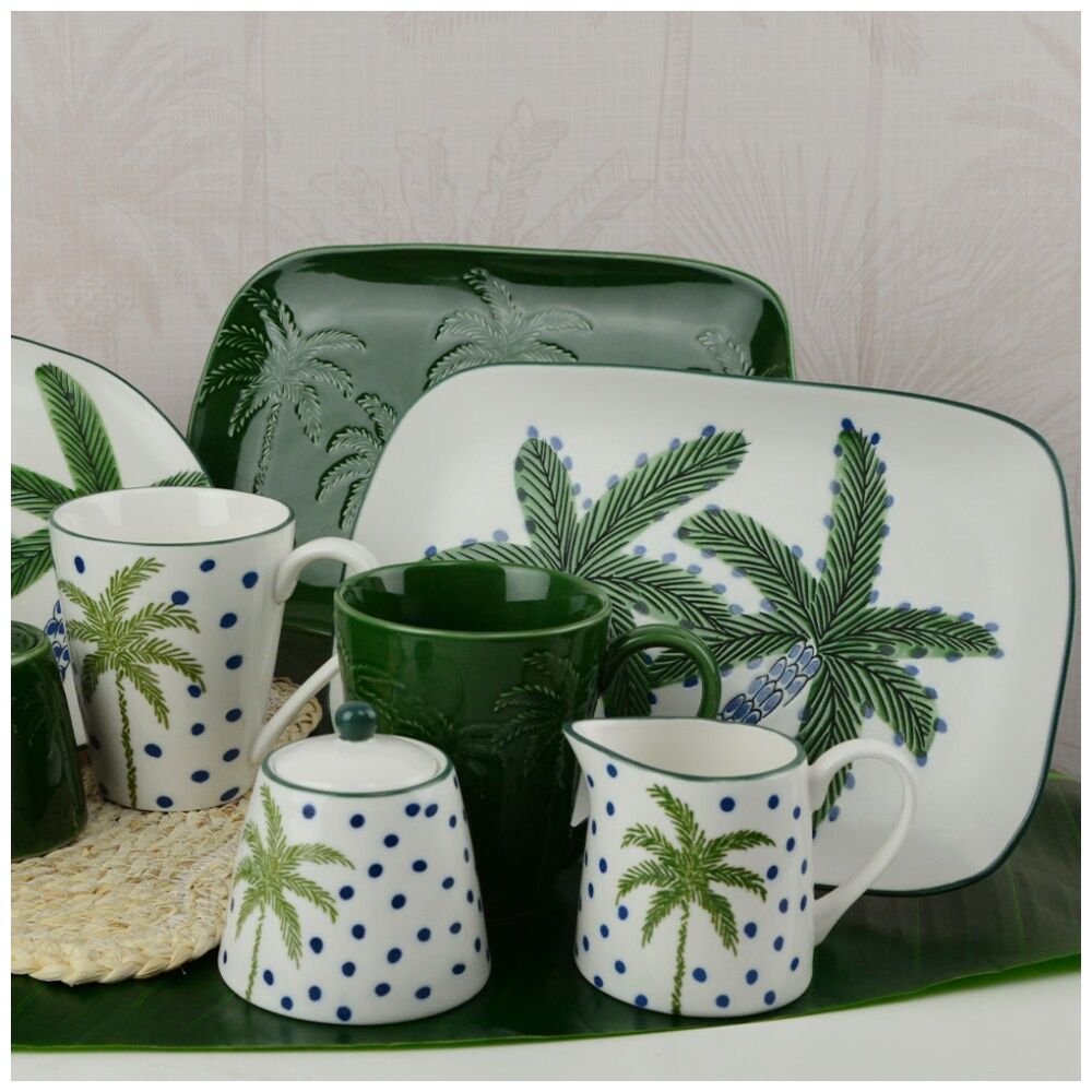 Annabel Trends Coconut Bay Milk Jug & Sugar Bowl Set 200ml/8.5cm Green Palm (2 Pieces) — image 2