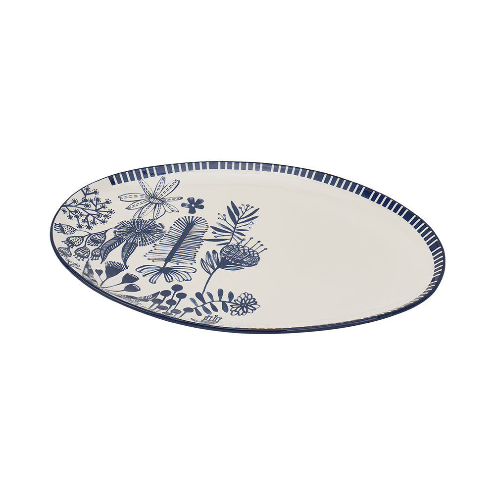 Annabel Trends 35.5cm Navy Natives Ceramic Food Serving Platter Dish — image 2