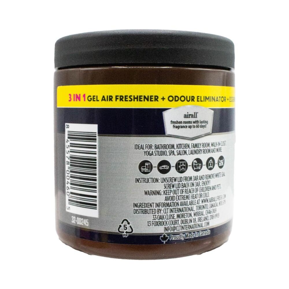 Airall Air Freshener 3-in-1 Solid Odour Eliminator 226g Jet Black Scent (12 Pack) — image 3