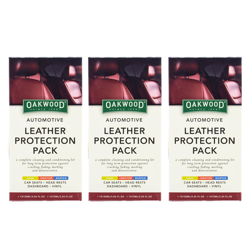 Oakwood 4pc Oakwood Automotive Leather Protection Pack Car Vehicle Cleaning (3 Pack)
