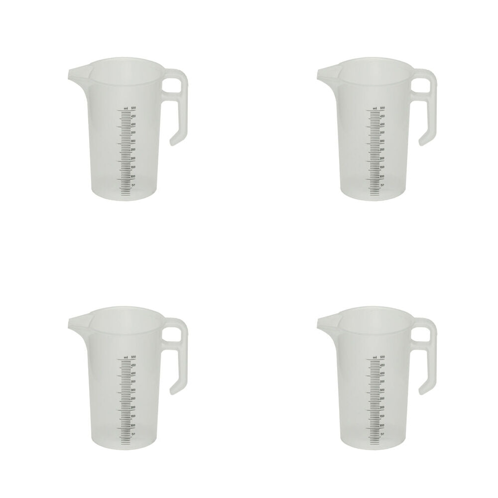 Agboss PourMaxx Chemical Resistant Industrial Measuring Jug 500ml (4 Pack)