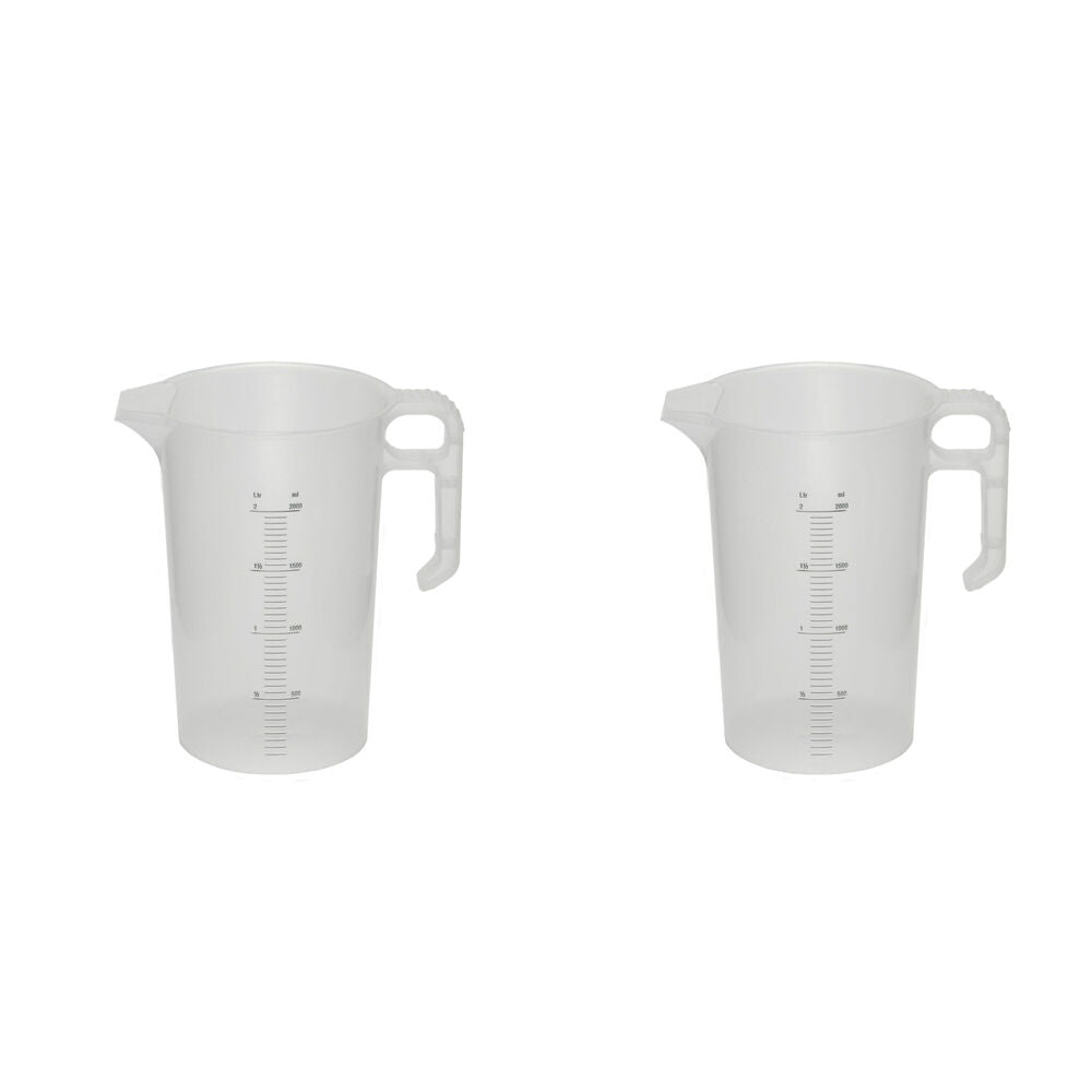 Agboss PourMaxx Chemical Resistant Industrial Measuring Jug 2L (2 Pack)