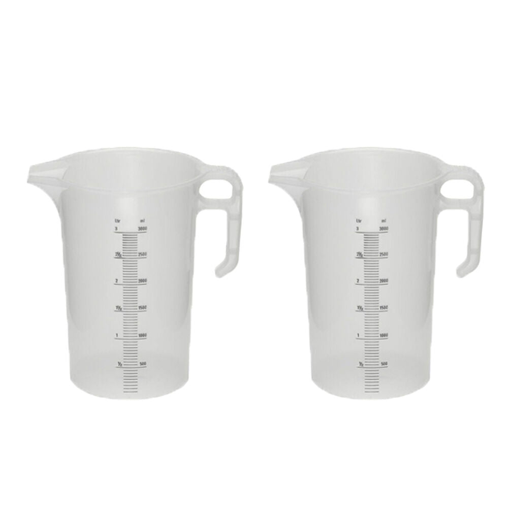 Agboss PourMaxx Chemical Resistant Industrial Measuring Jug 3L (2 Pack)